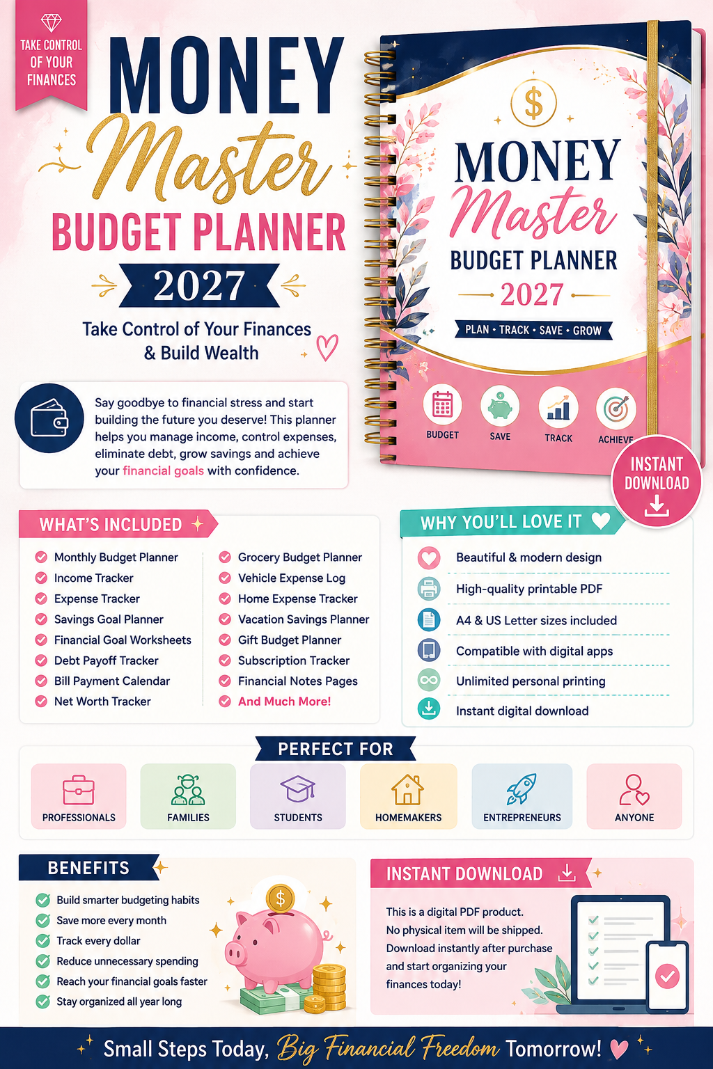 💰 Money Master Budget Planner 2027 – Take Control of Your Finances & Build Wealth 💵📈