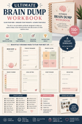 Ultimate Brain Dump Workbook | Productivity Planner | Goal Planner | Daily & Weekly Planner | Printable PDF