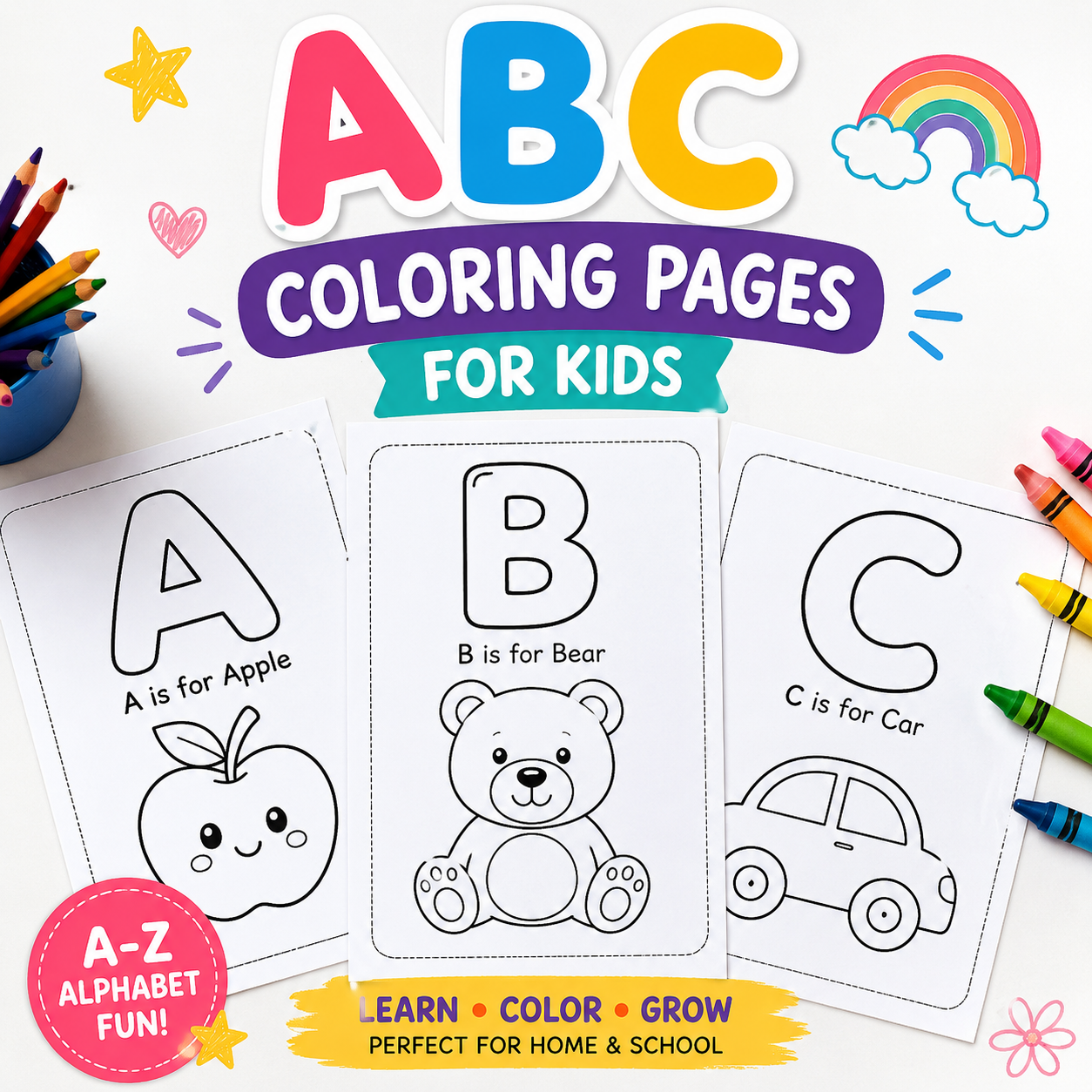🎨 ABC Coloring Pages for Kids 🌈✨