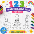 🔢 123 Number Coloring Pages for Kids 🎨✨